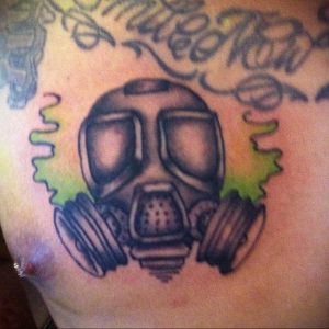 тату противогаз 15.01.2020 №079 -gas mask tattoo- tattoo-photo.ru