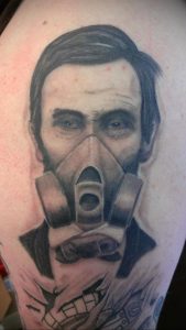 тату противогаз 15.01.2020 №081 -gas mask tattoo- tattoo-photo.ru