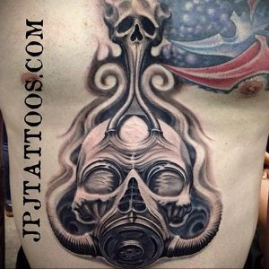 тату противогаз 15.01.2020 №083 -gas mask tattoo- tattoo-photo.ru