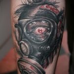 тату противогаз 15.01.2020 №085 -gas mask tattoo- tattoo-photo.ru