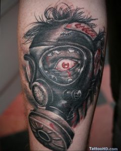 тату противогаз 15.01.2020 №085 -gas mask tattoo- tattoo-photo.ru