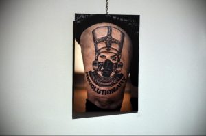 тату противогаз 15.01.2020 №086 -gas mask tattoo- tattoo-photo.ru
