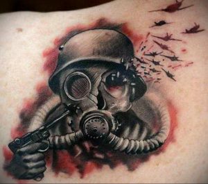 тату противогаз 15.01.2020 №087 -gas mask tattoo- tattoo-photo.ru_2