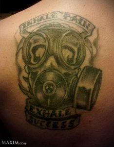 тату противогаз 15.01.2020 №098 -gas mask tattoo- tattoo-photo.ru