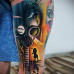 тату противогаз 15.01.2020 №100 -gas mask tattoo- tattoo-photo.ru