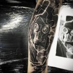 тату противогаз 15.01.2020 №106 -gas mask tattoo- tattoo-photo.ru