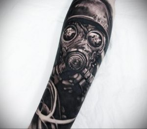 тату противогаз 15.01.2020 №107 -gas mask tattoo- tattoo-photo.ru
