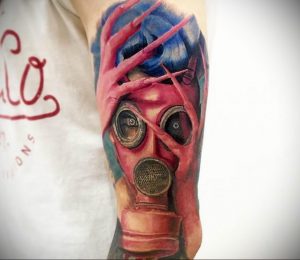 тату противогаз 15.01.2020 №111 -gas mask tattoo- tattoo-photo.ru