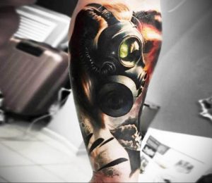 тату противогаз 15.01.2020 №116 -gas mask tattoo- tattoo-photo.ru