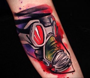 тату противогаз 15.01.2020 №119 -gas mask tattoo- tattoo-photo.ru