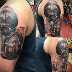 тату противогаз 15.01.2020 №124 -gas mask tattoo- tattoo-photo.ru