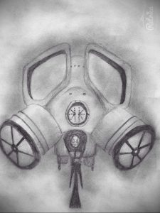 тату противогаз 15.01.2020 №125 -gas mask tattoo- tattoo-photo.ru