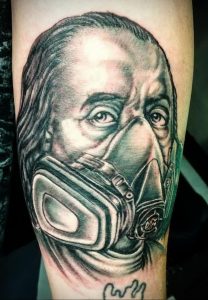 тату противогаз 15.01.2020 №126 -gas mask tattoo- tattoo-photo.ru