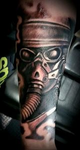 тату противогаз 15.01.2020 №130 -gas mask tattoo- tattoo-photo.ru