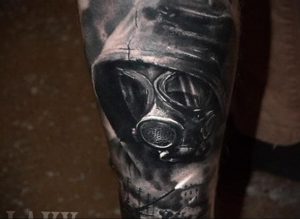 тату противогаз 15.01.2020 №133 -gas mask tattoo- tattoo-photo.ru