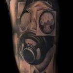 тату противогаз 15.01.2020 №154 -gas mask tattoo- tattoo-photo.ru