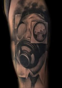 тату противогаз 15.01.2020 №154 -gas mask tattoo- tattoo-photo.ru