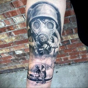 тату противогаз 15.01.2020 №159 -gas mask tattoo- tattoo-photo.ru