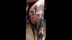 тату противогаз 15.01.2020 №171 -gas mask tattoo- tattoo-photo.ru