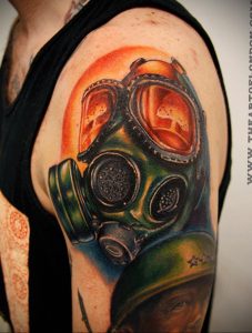 тату противогаз 15.01.2020 №175 -gas mask tattoo- tattoo-photo.ru