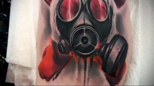 тату противогаз 15.01.2020 №178 -gas mask tattoo- tattoo-photo.ru
