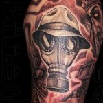 тату противогаз 15.01.2020 №181 -gas mask tattoo- tattoo-photo.ru