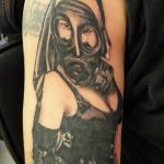 тату противогаз 15.01.2020 №182 -gas mask tattoo- tattoo-photo.ru