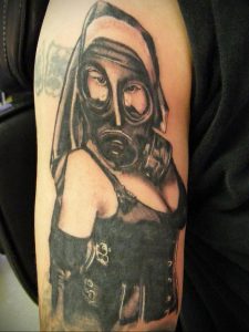 тату противогаз 15.01.2020 №182 -gas mask tattoo- tattoo-photo.ru