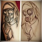 тату противогаз 15.01.2020 №185 -gas mask tattoo- tattoo-photo.ru