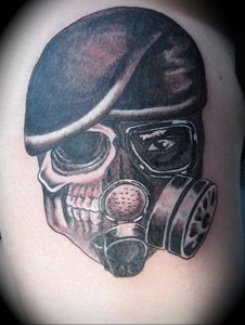 тату противогаз 15.01.2020 №190 -gas mask tattoo- tattoo-photo.ru