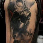 тату противогаз 15.01.2020 №191 -gas mask tattoo- tattoo-photo.ru