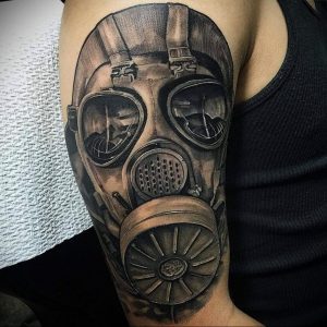 тату противогаз 15.01.2020 №197 -gas mask tattoo- tattoo-photo.ru