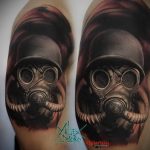 тату противогаз 15.01.2020 №198 -gas mask tattoo- tattoo-photo.ru