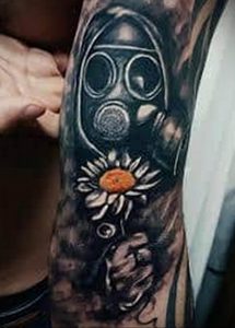 тату противогаз 15.01.2020 №201 -gas mask tattoo- tattoo-photo.ru