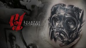 тату противогаз 15.01.2020 №206 -gas mask tattoo- tattoo-photo.ru