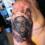 тату противогаз 15.01.2020 №210 -gas mask tattoo- tattoo-photo.ru