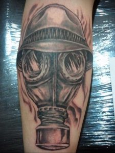 тату противогаз 15.01.2020 №213 -gas mask tattoo- tattoo-photo.ru