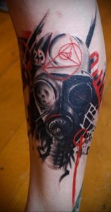 тату противогаз 15.01.2020 №215 -gas mask tattoo- tattoo-photo.ru