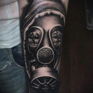тату противогаз 15.01.2020 №219 -gas mask tattoo- tattoo-photo.ru