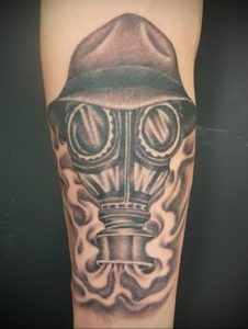 тату противогаз 15.01.2020 №226 -gas mask tattoo- tattoo-photo.ru