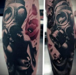 тату противогаз 15.01.2020 №232 -gas mask tattoo- tattoo-photo.ru