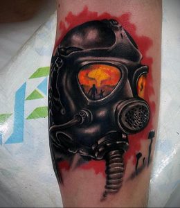 тату противогаз 15.01.2020 №233 -gas mask tattoo- tattoo-photo.ru