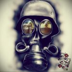 тату противогаз 15.01.2020 №235 -gas mask tattoo- tattoo-photo.ru