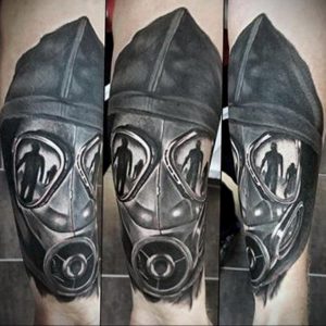 тату противогаз 15.01.2020 №237 -gas mask tattoo- tattoo-photo.ru