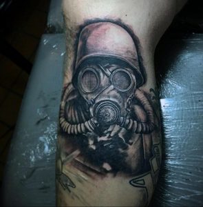 тату противогаз 15.01.2020 №256 -gas mask tattoo- tattoo-photo.ru