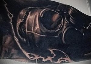 тату противогаз 15.01.2020 №257 -gas mask tattoo- tattoo-photo.ru