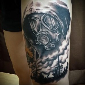 тату противогаз 15.01.2020 №258 -gas mask tattoo- tattoo-photo.ru