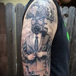 тату противогаз 15.01.2020 №262 -gas mask tattoo- tattoo-photo.ru