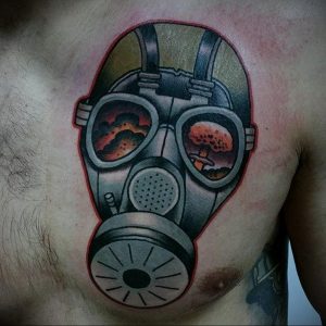 тату противогаз 15.01.2020 №264 -gas mask tattoo- tattoo-photo.ru