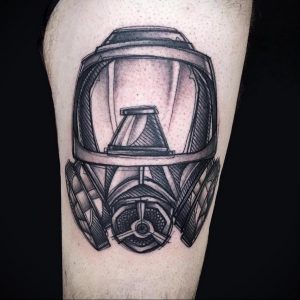 тату противогаз 15.01.2020 №265 -gas mask tattoo- tattoo-photo.ru